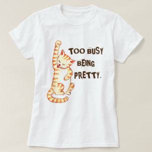 Camiseta Cita graciosa de gato "Demasiado ocupada siendo Bo
