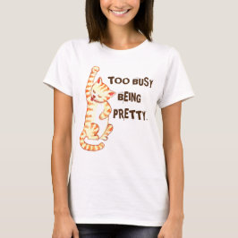 Camiseta Cita graciosa de gato "Demasiado ocupada siendo Bo