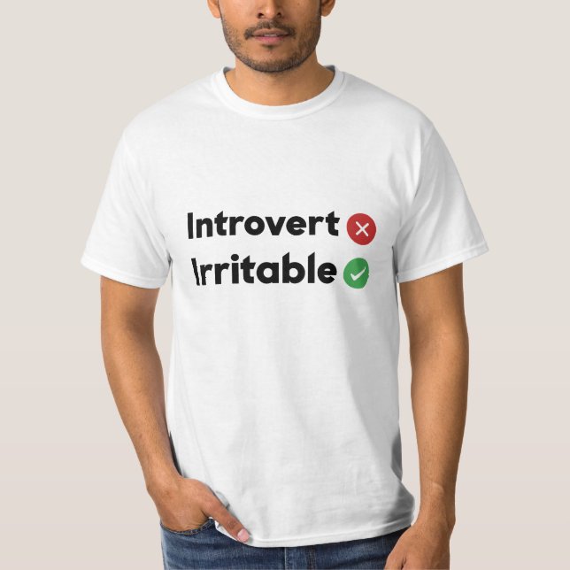 Camiseta cita graciosa Introvert, irritable (Anverso)