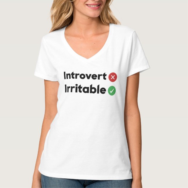 Camiseta cita graciosa Introvert, irritable (Anverso)