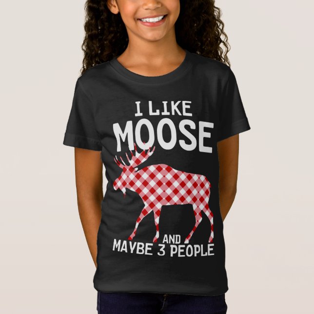 Camiseta Cita Graciosa Me Gusta Moose Xmas Fiesta Y Quizá 3 (Anverso)