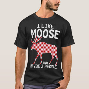 Camiseta Cita Graciosa Me Gusta Moose Xmas Fiesta Y Quizá 3