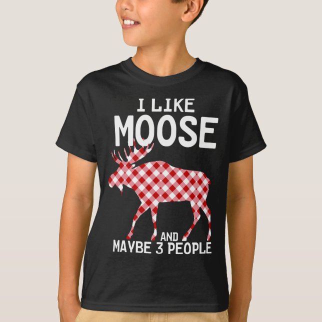 Camiseta Cita Graciosa Me Gusta Moose Xmas Fiesta Y Quizá 3 (Anverso)