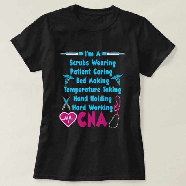 Camiseta Cita humorística divertida de CNA Enfermería orgul (Diseño del anverso)