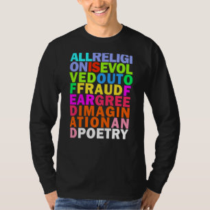 Camiseta Cita Inspiradora contra la religión arcoiris