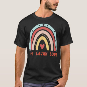 Camiseta Cita Inspiradora de amor en vivo con arcoiris,