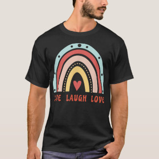 Camiseta Cita Inspiradora de amor en vivo con arcoiris,