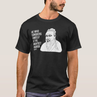 Camiseta Cita Inspiradora de Confucio El Que Lo Conquista