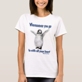Camiseta Cita Inspiradora de Felicidad de Pingüino