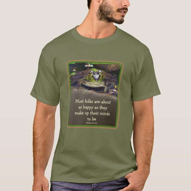 Camiseta Cita Inspiradora de la felicidad de rana toro (Anverso)