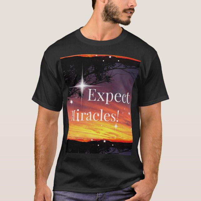 Camiseta Cita Inspiradora de la puesta de sol de los milagr (Anverso)