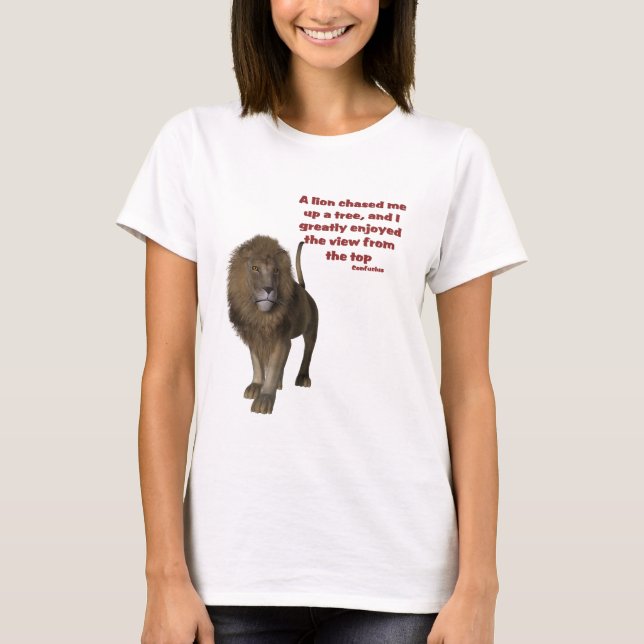 Camiseta Cita Inspiradora de Lion Confucio (Anverso)