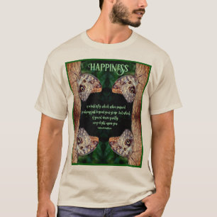 Camiseta Cita Inspiradora de mariposa marrón de felicidad