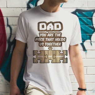 Camiseta Cita Inspiradora de Papá con nombres de familia