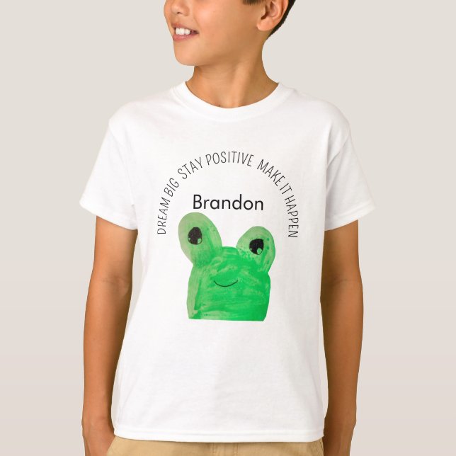 Camiseta Cita inspiradora de rana cuta personalizada (Anverso)