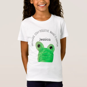 Camiseta Cita inspiradora de rana cuta personalizada