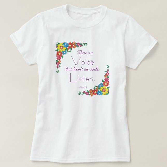 Camiseta Cita inspiradora de Rumi (Diseño del anverso)