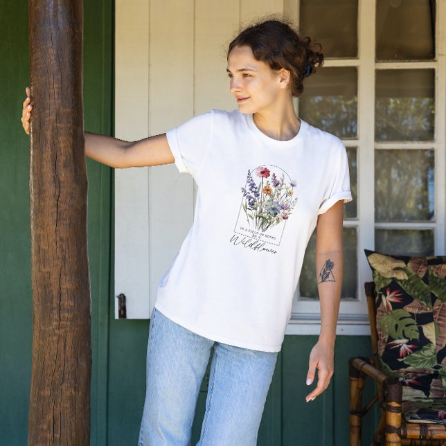 Camiseta Cita Inspiradora de Wildflower Boho Vintage (Subido por el creador)