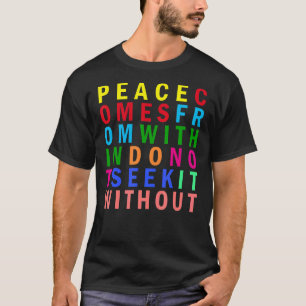 Camiseta Cita Inspiradora del arcoiris de la paz de Buda