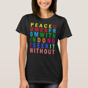 Camiseta Cita Inspiradora del arcoiris de la paz de Buda