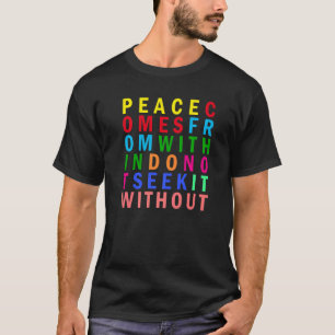Camiseta Cita Inspiradora del arcoiris de la paz de Buda