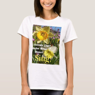 Camiseta Cita inspiradora Flor floral Daffodil Spring