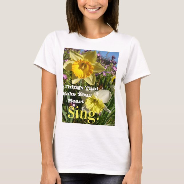 Camiseta Cita inspiradora Flor floral Daffodil Spring (Anverso)