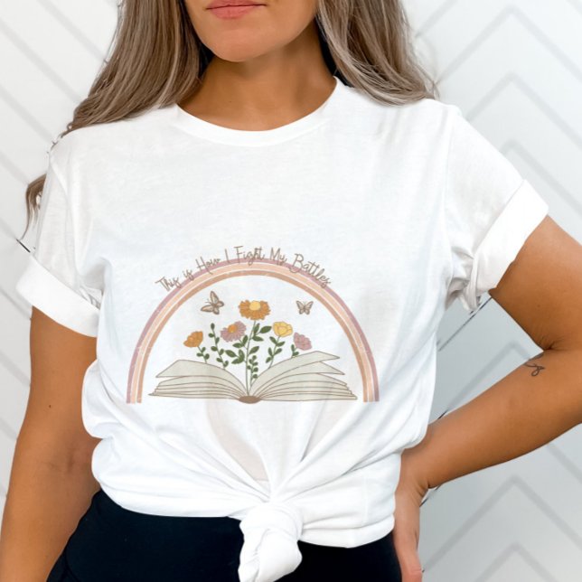 Camiseta Cita inspiradora - Libro floral de mariposa - Bibl (Subido por el creador)