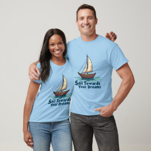 Camiseta Cita inspiradora náutica de velero vintage