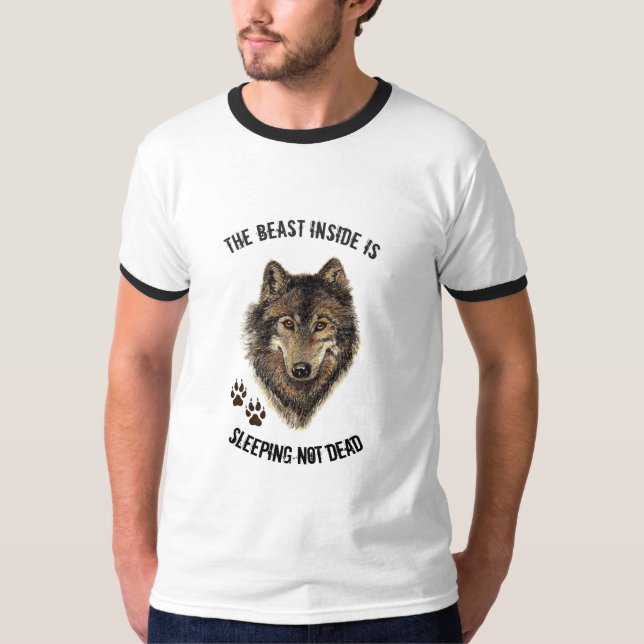 Camiseta Cita inspiradora o motivadora para Wolf Animal (Anverso)