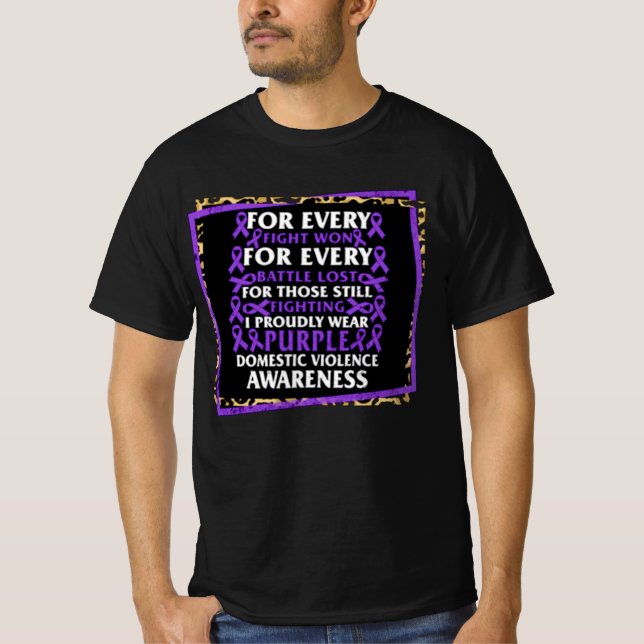 Camiseta Cita la cinta de la violencia doméstica (Anverso)
