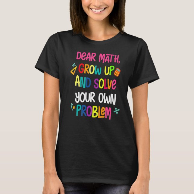 Camiseta Cita Matemática Para Chicas Niños Queridos Math De (Anverso)