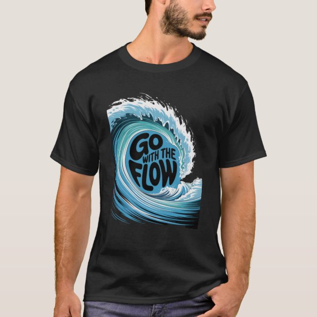 Camiseta Cita Mínima Fluye con la Corriente (Anverso)