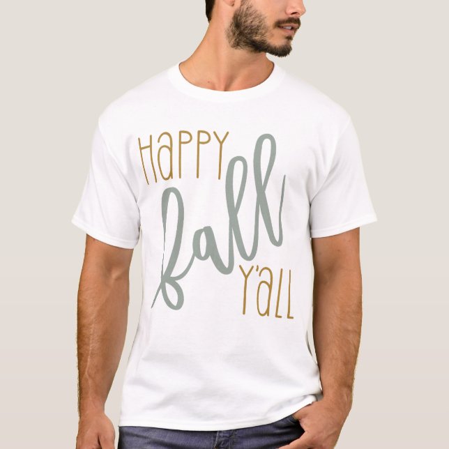 Camiseta Cita moderna de moda para otoño feliz otoño (Anverso)