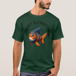 Camiseta Cita motivacional de mentalidad Goldfish Shark div