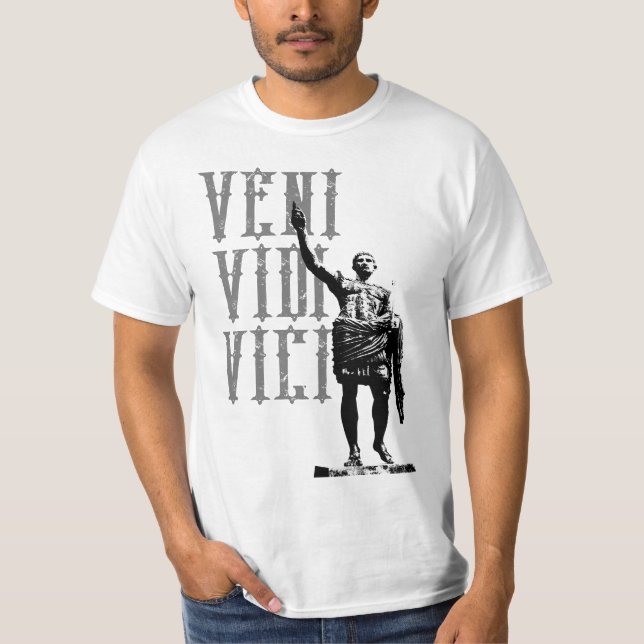 Camiseta Cita Motivadora César Veni Vidi Vici Mens (Anverso)