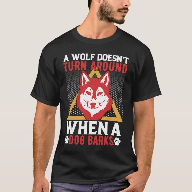 Camiseta cita motivadora de lobo animal (Anverso)