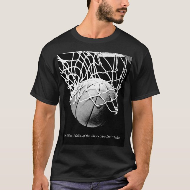 Camiseta Cita motivadora en blanco negro Baloncesto (Anverso)