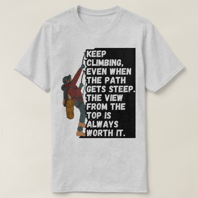 Camiseta Cita motivadora para escaladores (Diseño del anverso)