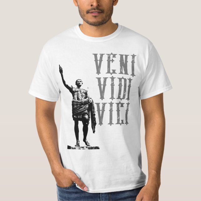 Camiseta Cita motivadora Veni Vidi Vici Caesar Mens (Anverso)