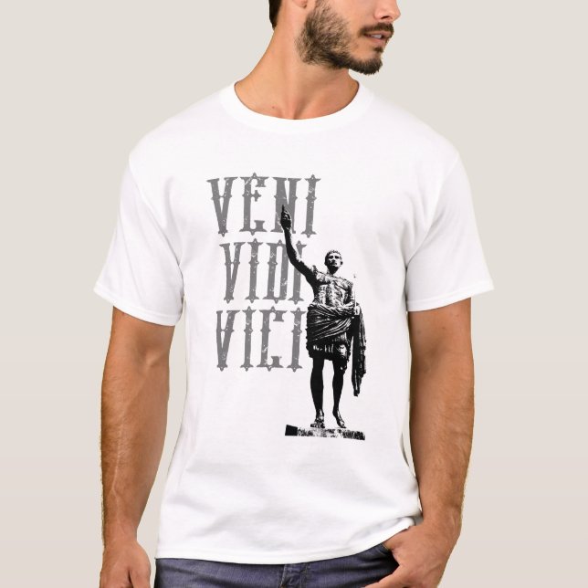Camiseta Cita motivadora Veni Vidi Vici Caesar Mens (Anverso)