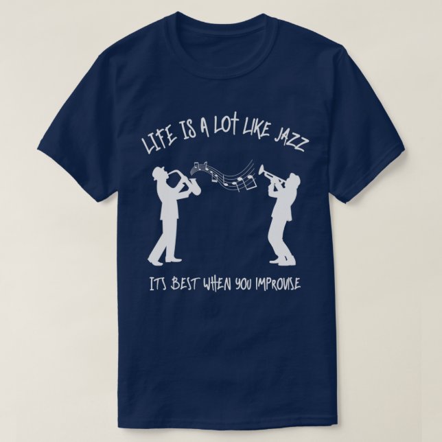Camiseta Cita musical de jazz para los amantes de la música (Diseño del anverso)
