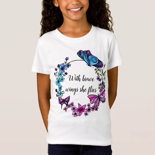 Camiseta Cita o nombre de encargo de la mariposa y de la (Anverso)