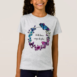Camiseta Cita o nombre de encargo de la mariposa y de la