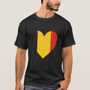Camiseta Cita Papas Fritas Bandera Belga Corazón Simple Amo