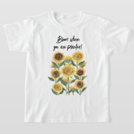 Camiseta Cita personalizada de flor de girasol