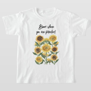 Camiseta Cita personalizada de flor de girasol