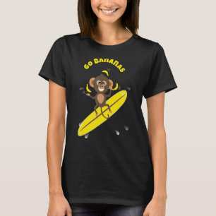 Camiseta Cita popular Go Bananas Monkey Surfing