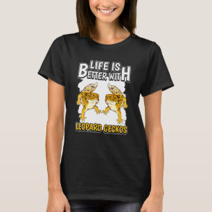 Camiseta Cita Reptile La Vida Es Mejor Con Leopard Geckos
