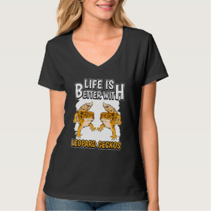 Camiseta Cita Reptile La Vida Es Mejor Con Leopard Geckos